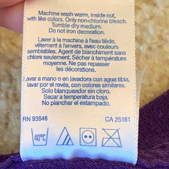 Mens T-shirt, Size Medium, Purple - Picture 5 of 7